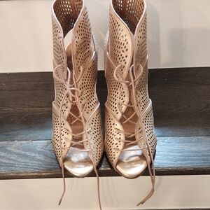 Joie Perforated Lace-Up Heels